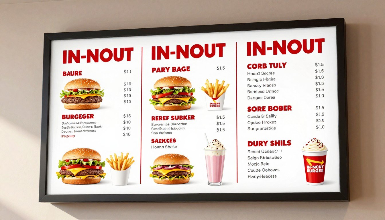 in n out burger menu