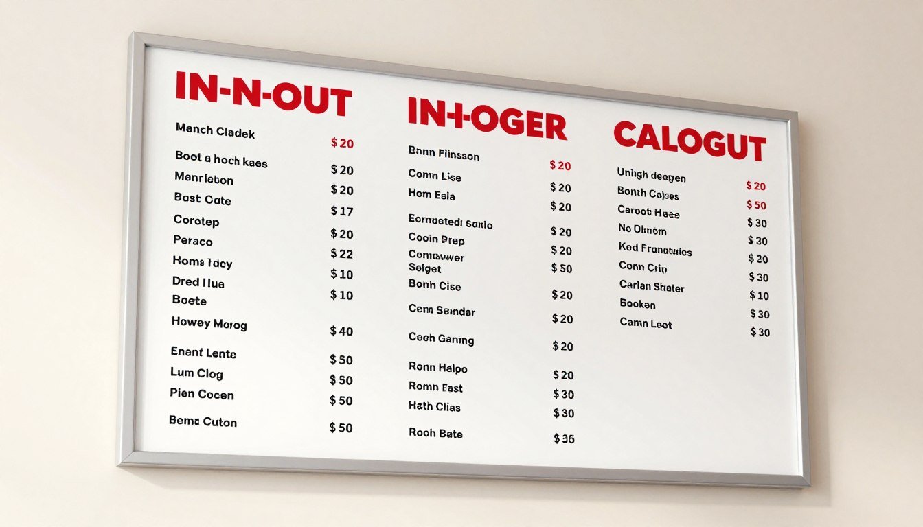in n out calorie menu